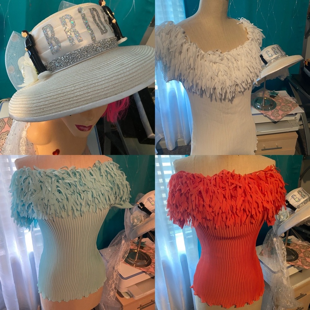 CALLING ALL BRIDES to be  💍 BACHELORETTE PARTY💗FAB HAT 3 tops +more 👰🏼‍♀️🤵🏻